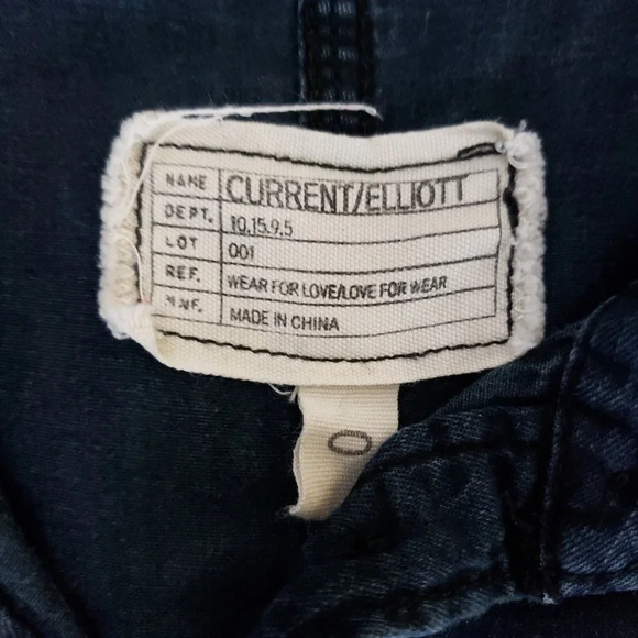 Current Elliott Shirt Smock Dress Oversized Button Dark Wash Denim Revolve - Picture 7 of 8